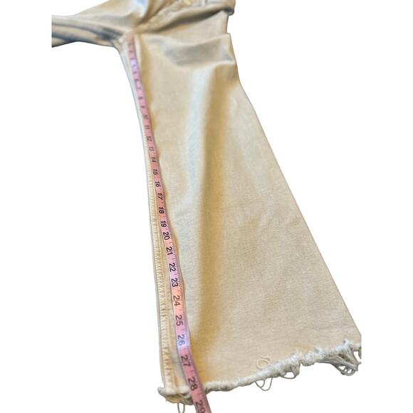 EUC Zara Wide Leg Stretch Jeans Patch Pockets High Waist Wide Leg Frayed Hem 2 - Picture 6 of 7